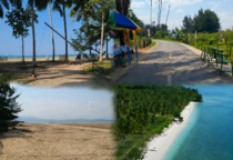 Ket gambar: Pantai Mega Beach Otole  Pariwisata Konawe Utara saat Kondisi ketika permukaan air laut turun ke titik terendah/surut( foto)